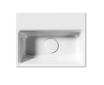 NUBES 36X28 - Rectangular wall-mounted ceramic washbasin with overflow by GSI ceramica - view 3